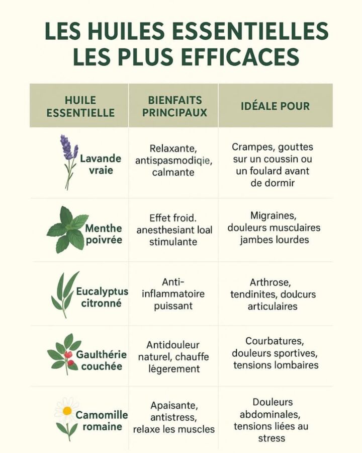 Huiles essentielles et leurs propriétés