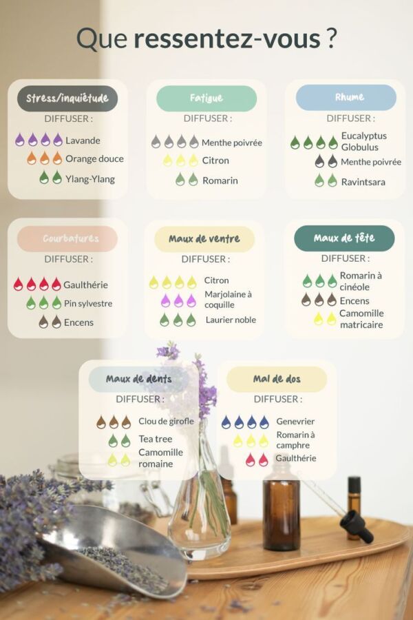 Tableau propriétés huiles essentielles