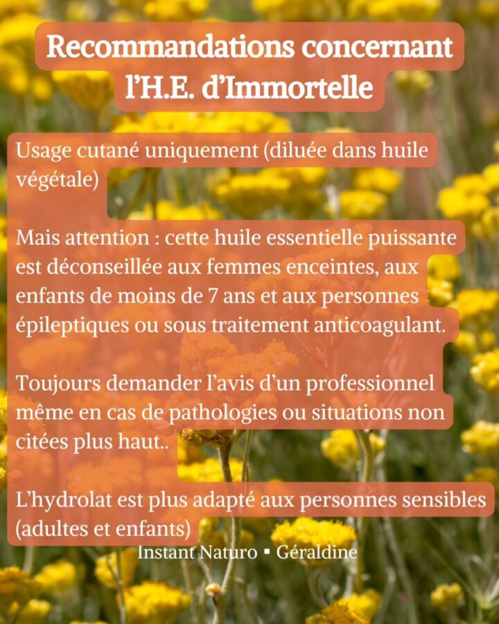 Utilisation huile immortelle