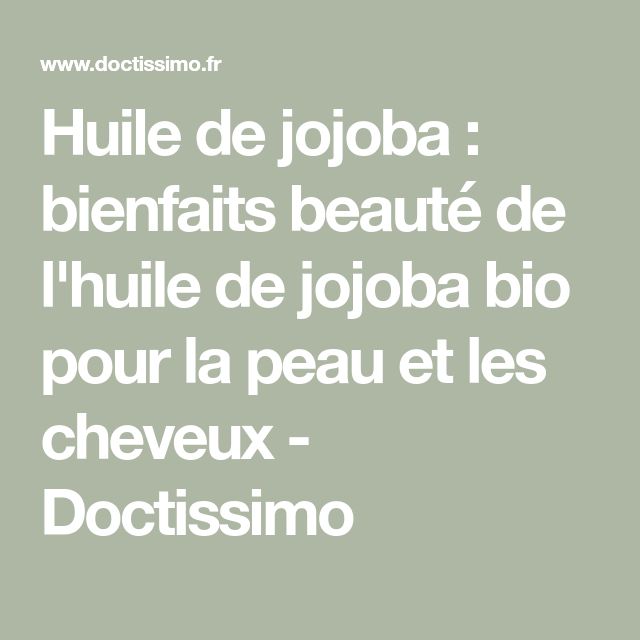 Utilisation sûre jojoba