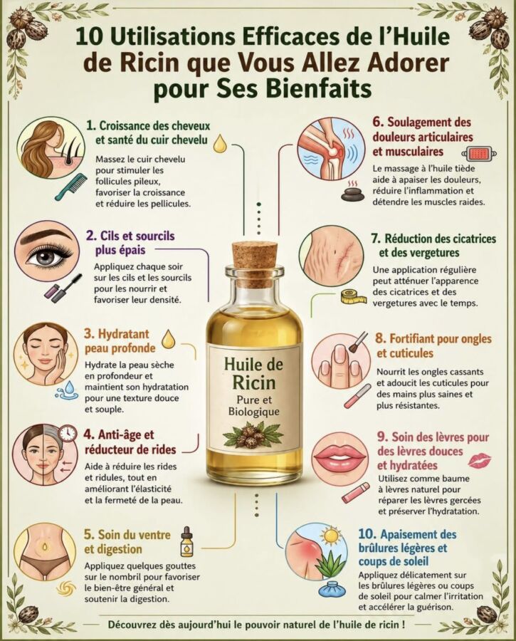 Bienfaits huile de ricin arabe